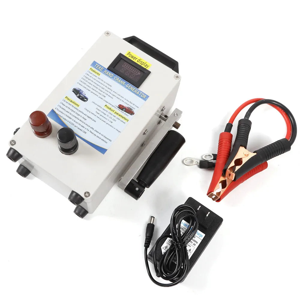 TK-150W-S 150W Emergency Survival Power Energy Portable Manual Hand Crank Dynamo Generator for  Travel Emergency Power, Mobile Phone Charging