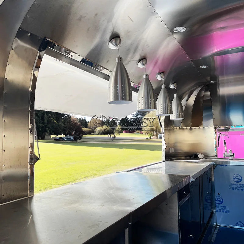 Outdoor Mirror Stainless Steel Food Truck Kitchen Concession Food Trailer Mobile Best Selling Foodtruck Fast Food Trailer