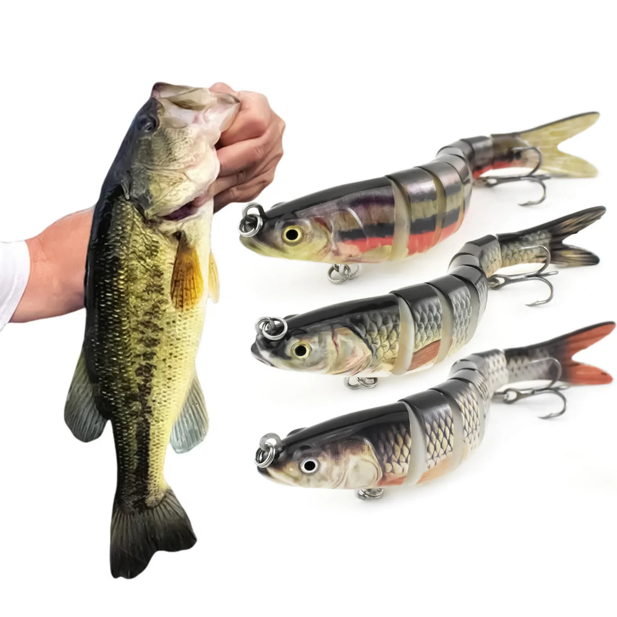 Professional Anglers Fishing Lure Multi-Jointed Swimbait Realistic Sinking Bait for Bass Pike Trout Saltwater Freshwater Gear