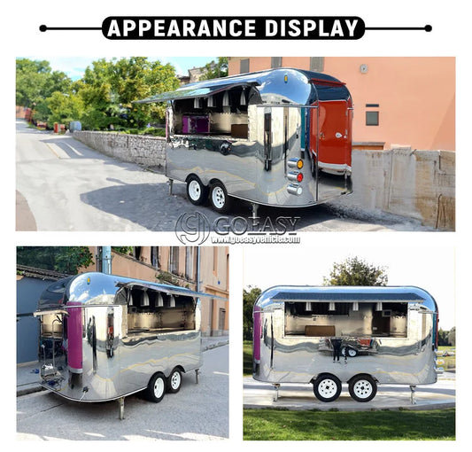 Outdoor Mirror Stainless Steel Food Truck Kitchen Concession Food Trailer Mobile Best Selling Foodtruck Fast Food Trailer