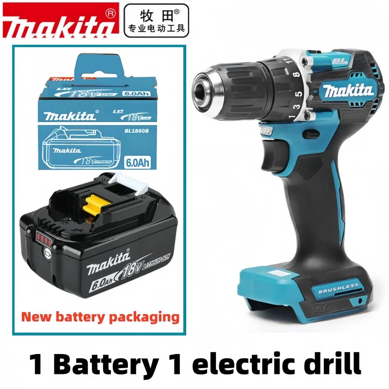 100% Original Makita Battery, 18V 6.0Ah Rechargeable Battery, Replacing Makita BL1830B L1840B L1850B L1860B, Power Tool Battery