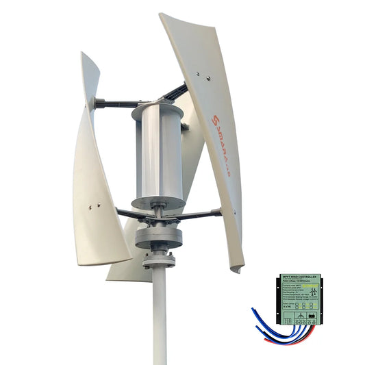 US Delivery of 3000W VerticalWind Turbine 12V/24V Low-Noise Household 220V With Free Charging Controller
