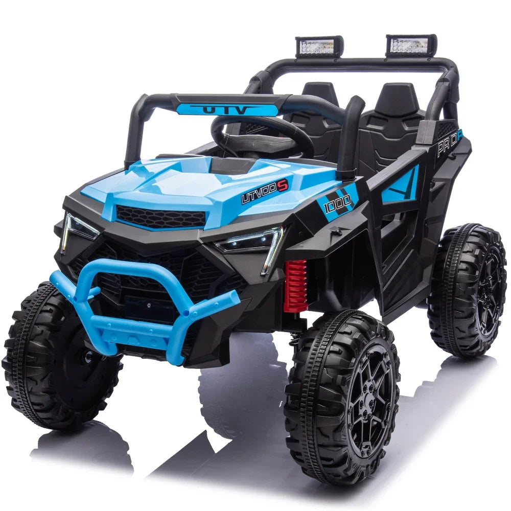 24V 400W Kids Ride On UTV 2-Seater Electric Car with Parent Remote Control 4-Wheel Suspension Bluetooth Music LED Power Display