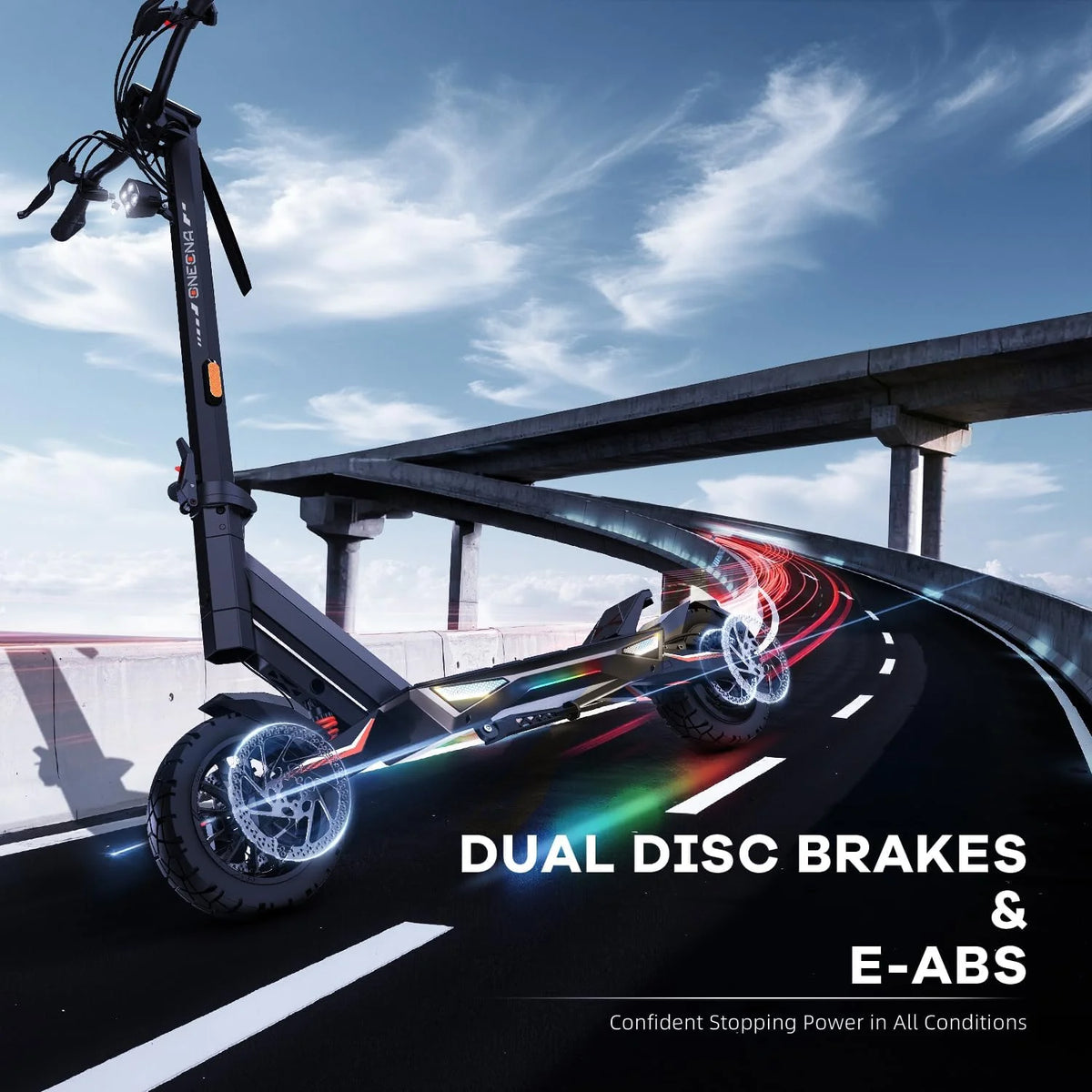 ONECNA T3PRO T3  Electric Scooter 32MPH,1500W 1000W Fast E-Scooter for Adults and Teens,10 Inch Off-Road Tires, Portable and Foldable Long Range Escooter Commuter RGB