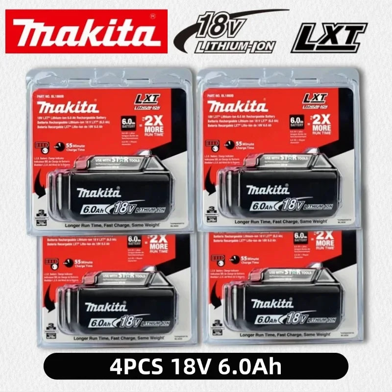 100% Original Makita Battery, 18V 6.0Ah Rechargeable Battery, Replacing Makita BL1830B L1840B L1850B L1860B, Power Tool Battery