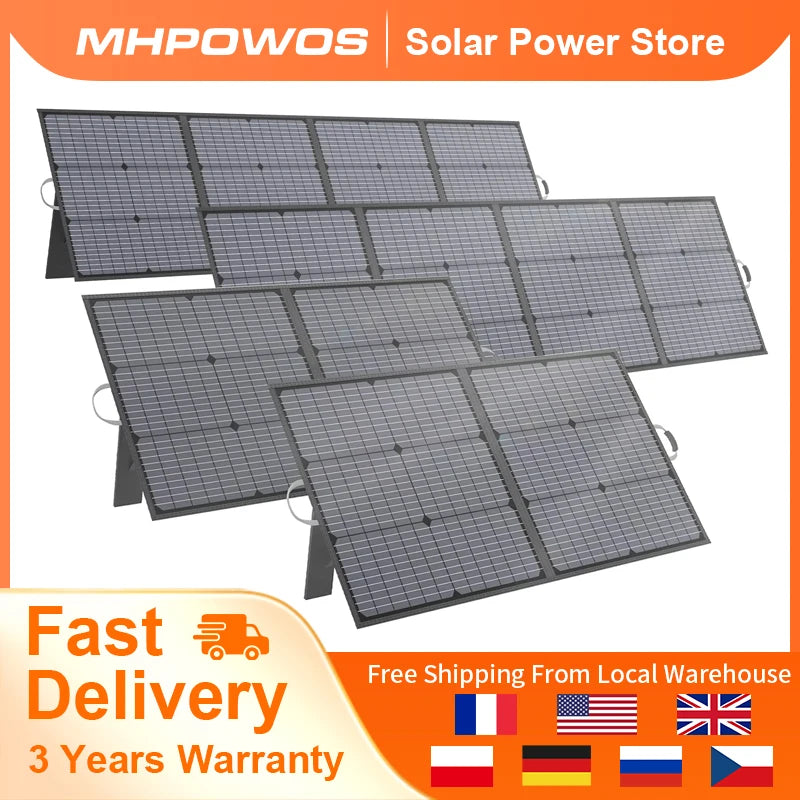 MHPOWOS 220W 110W Portable Solar Panel 220 110 Watt Foldable Solar Charger with Solar Cable 23.5% High Efficiency for Camping RV