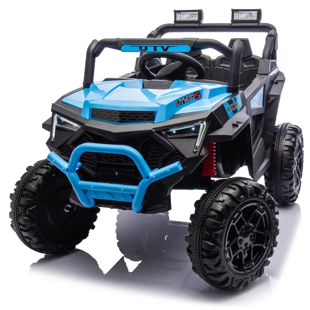24V 400W Kids Ride On UTV 2-Seater Electric Car with Parent Remote Control 4-Wheel Suspension Bluetooth Music LED Power Display