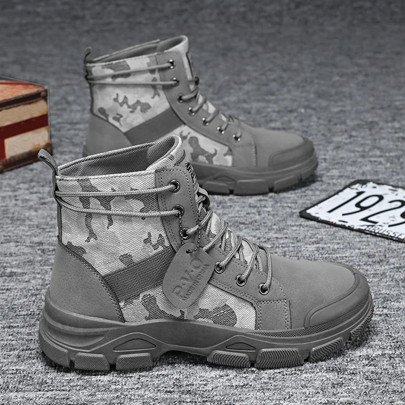 Autumn New High-Top Plus Size Casual Sports Shoes, Outdoor Hiking Boots, Comfortable Thick Sole Lightweight Casual Walking Shoes, Suitable for All-Season Daily Outdoor Activities, Walking And Travel, Mountaineering, Camping G