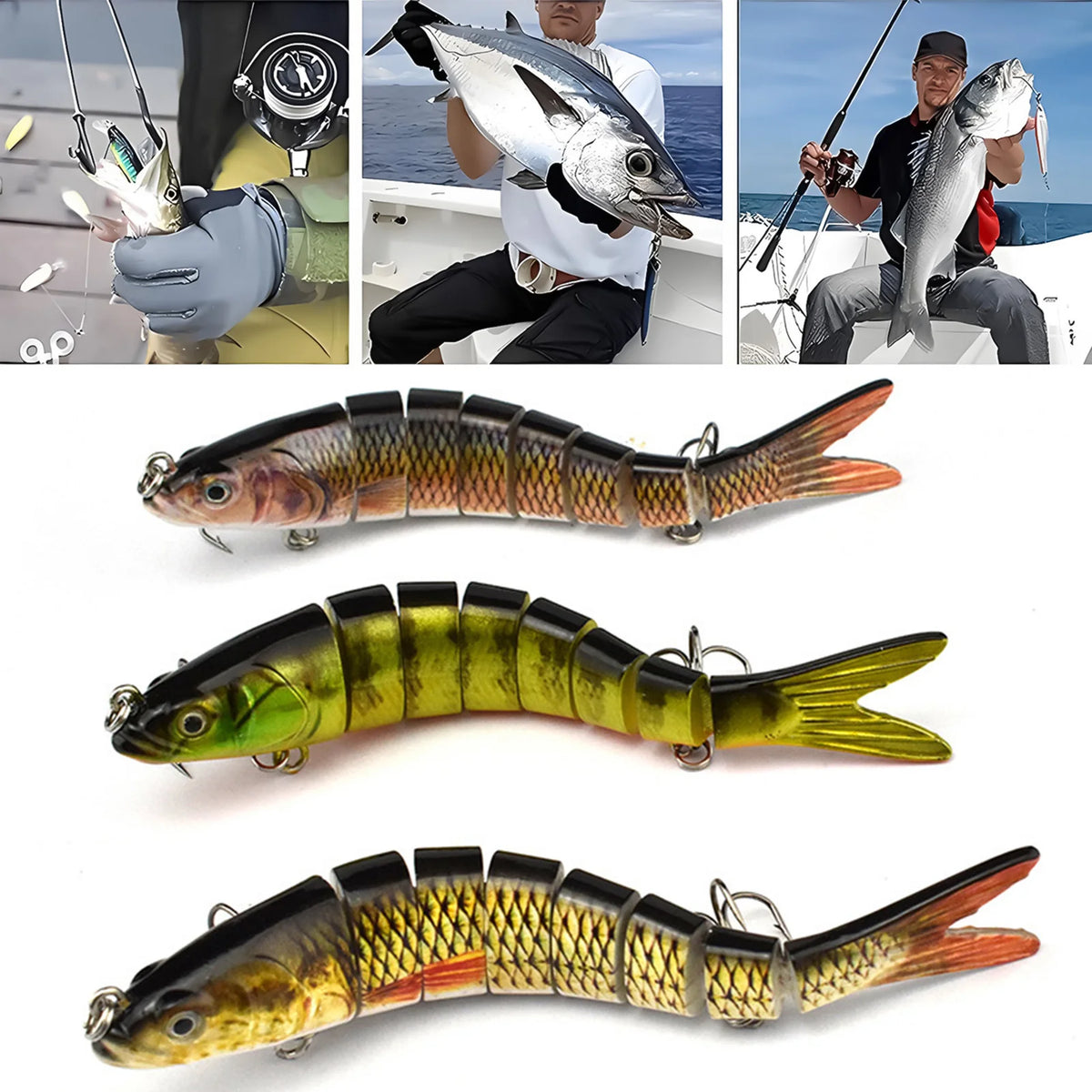 Professional Anglers Fishing Lure Multi-Jointed Swimbait Realistic Sinking Bait for Bass Pike Trout Saltwater Freshwater Gear