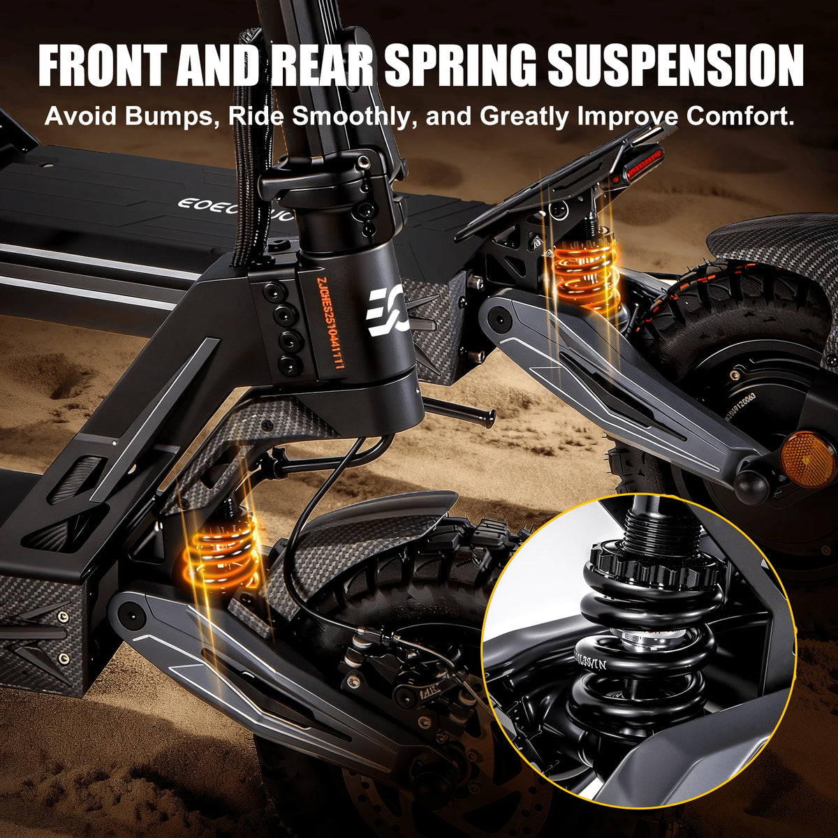 Dual 4000W Motor Electric Scooter for Adults 45MPH Fast E-Scooter 60V 27Ah 11" Off-Road Vacuum Tires 330lbs Heavy Duty