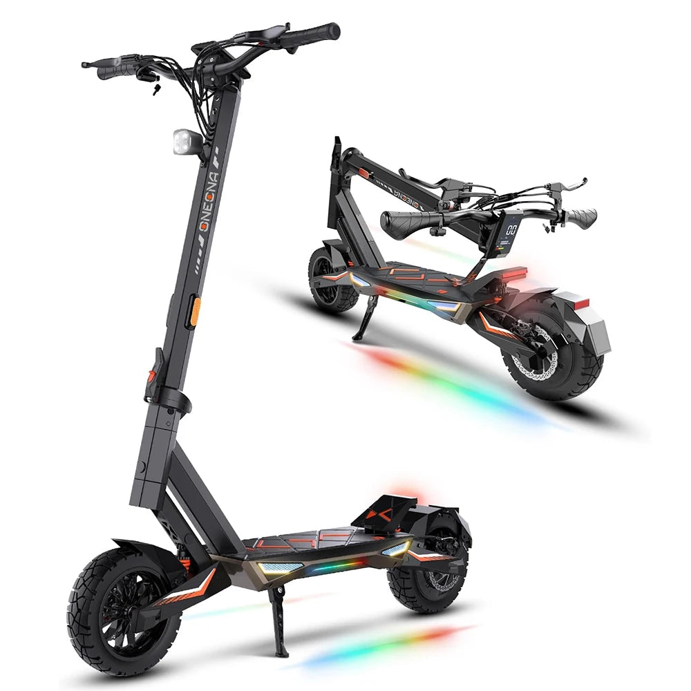 ONECNA T3PRO T3  Electric Scooter 32MPH,1500W 1000W Fast E-Scooter for Adults and Teens,10 Inch Off-Road Tires, Portable and Foldable Long Range Escooter Commuter RGB