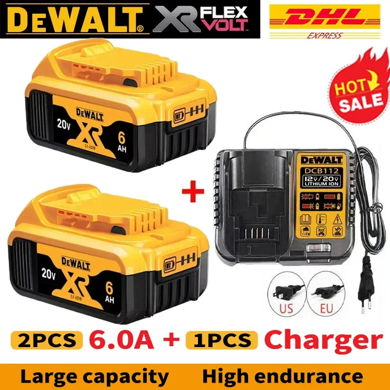 👍DeWALT Original Battery 20V/60V 5Ah 6Ah 9Ah MAX FlexVolt for DCB606 DCB205 DCB206 DCB209 DCB182 Power Tool.