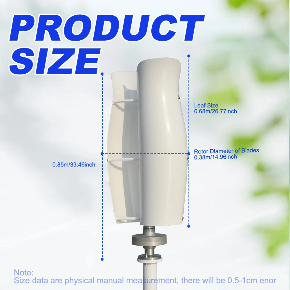 US Delivery 5000W Vertical Wind Turbine 12V/24V/48V Low-Speed Permanent Magnet Generator With Free Charging Controller