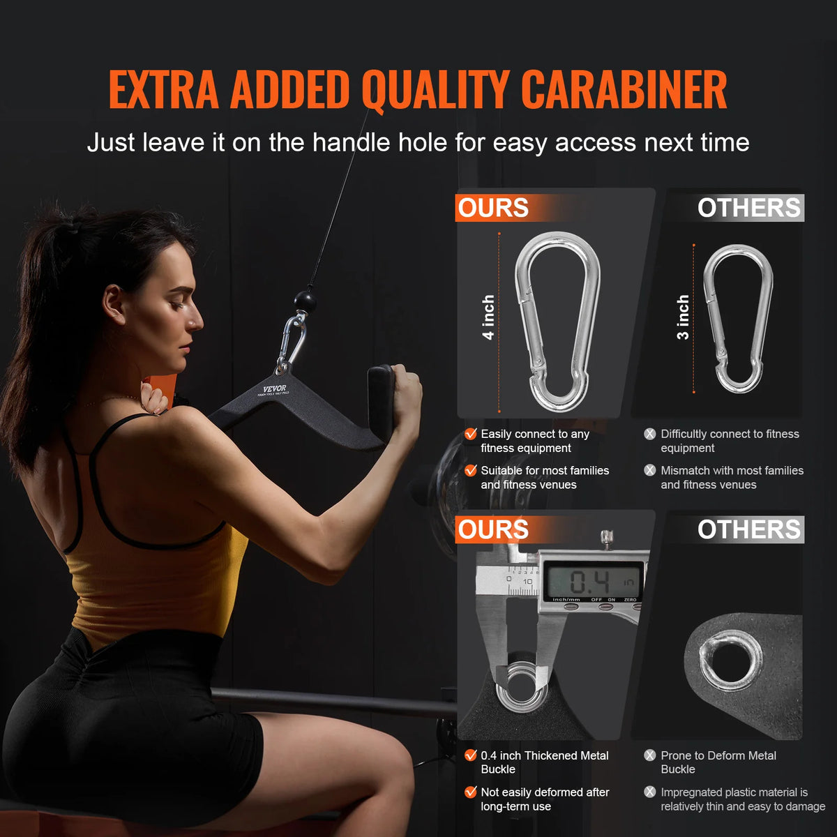 SucceBuy LAT Pulldown Attachment Cable Machine Rowing V-bar Tricep Pull Down Bar Back Strength TrainingRubber Coated HandleGrip