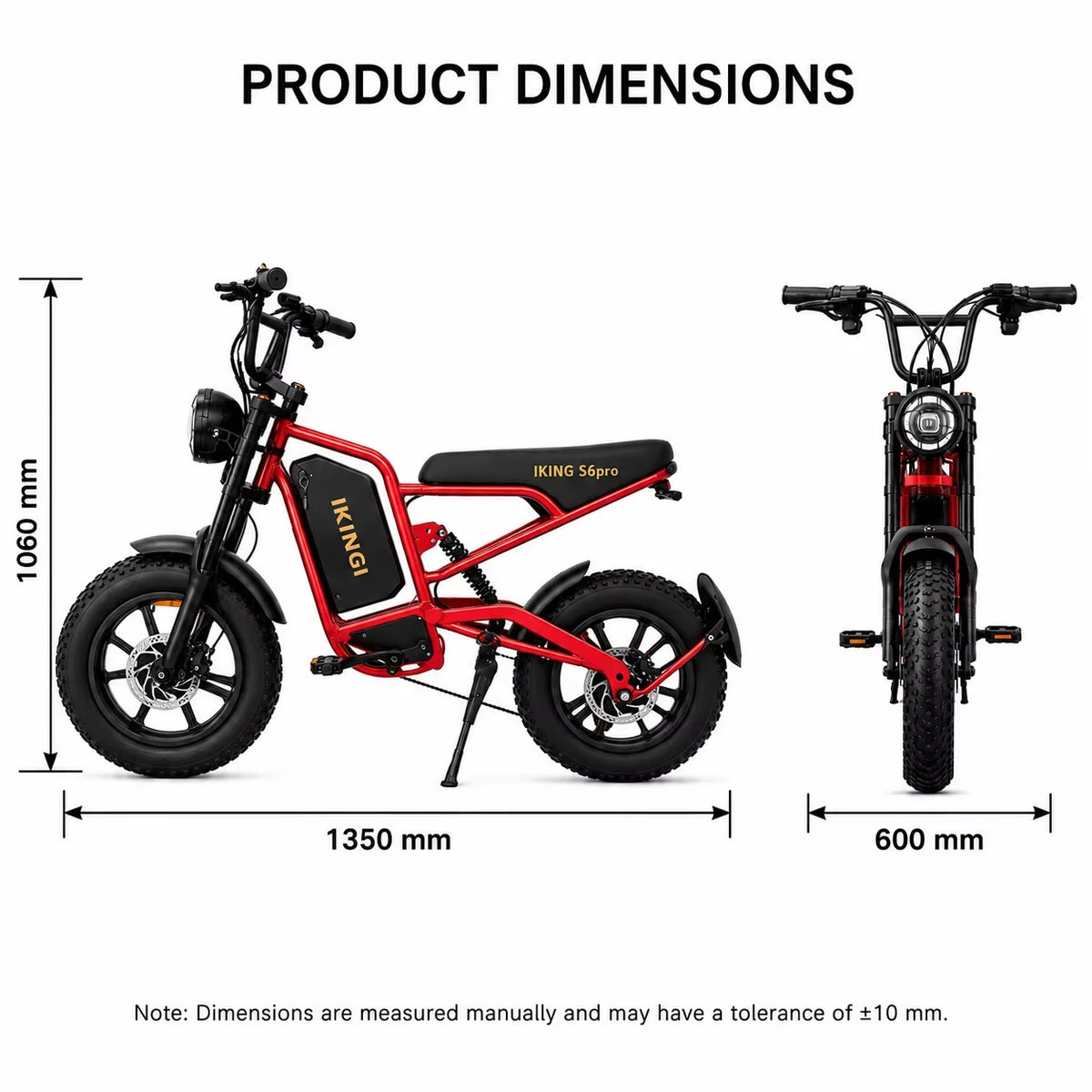 IKINGI S6pro 1000W Peak Electric Moped E-Bike | 48V 15Ah Lockable Battery, Full Suspension & 16x4" Fat Tires | 7-Speed All-Terrain Off-Road Electric Bicycle with LCD & IP65 Waterproof