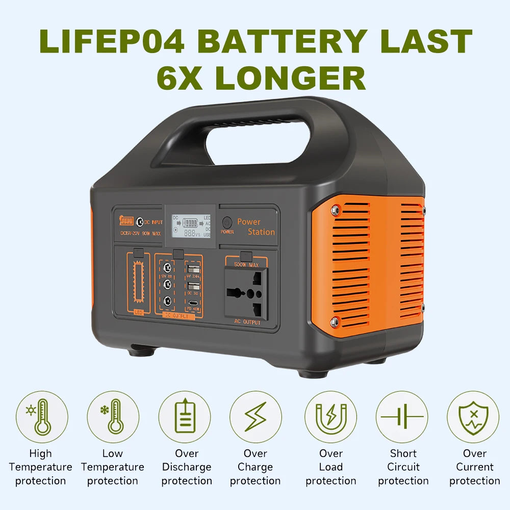 Gaiaray 300W Portable Power Station 110V Charging Station 460.8Wh Solar Generator UPS Backup Power Plant for Home Camping