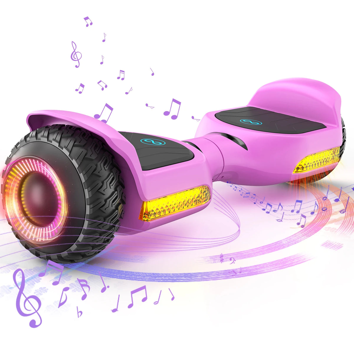 GYROSHOES Kids Hoverboard 6.5'' All Terrain UL 2272 Certified, Self Balancing Scooter with Dual 250W Motors, Bluetooth Speaker & LED Lights, Off-Road Tire, 7.75Mph Top Speed, Gift for 6-12 Year Old Boys Girls