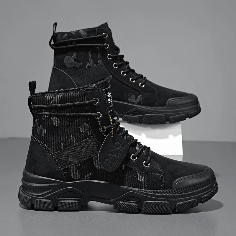 Autumn New High-Top Plus Size Casual Sports Shoes, Outdoor Hiking Boots, Comfortable Thick Sole Lightweight Casual Walking Shoes, Suitable for All-Season Daily Outdoor Activities, Walking And Travel, Mountaineering, Camping G