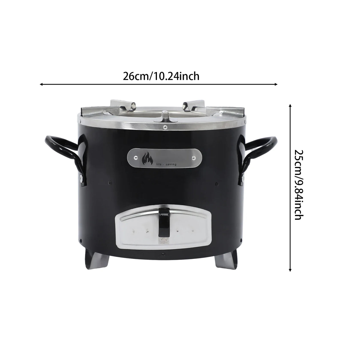 Outdoor Camping Charcoal Stove, Portable Stainless Steel Wood Stove with Removable Ash Tray for BBQ Hiking Backpacking