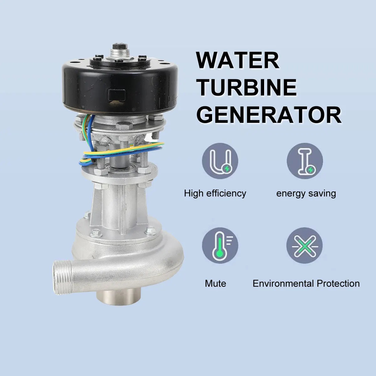 1000W 110-220V Snail Impact Water Turbine Generator 3500 RPM High-quality Energy Saving Outdoor Micro Hydroelectric Generator