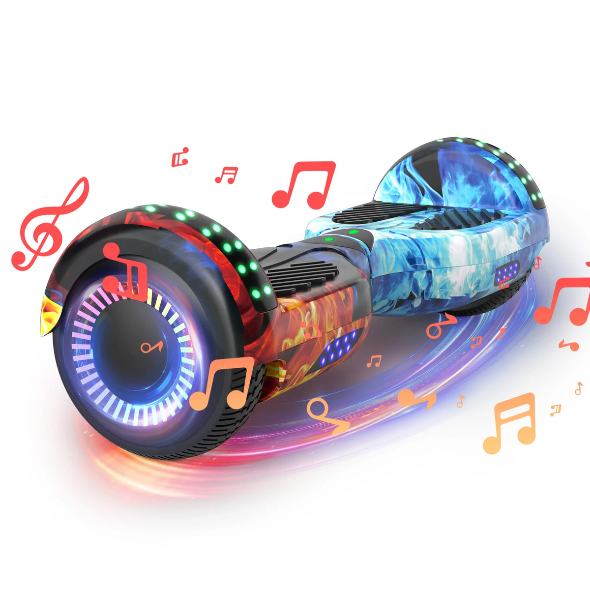 SIMATE Hoverboard for Kids Adults, All Terrain Electric Self Balancing Scooter with Bluetooth, LED Lights and APP Control, Perfect Gift for Girls Boys