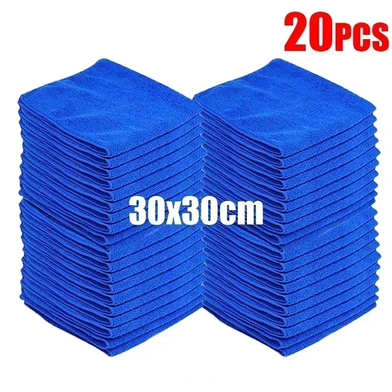 20Pcs 30Microfiber Towels Household Cleaning Cloths Car Wash Drying Cloth Towel Auto Detailing Polishing Cloth Home Clean Tools