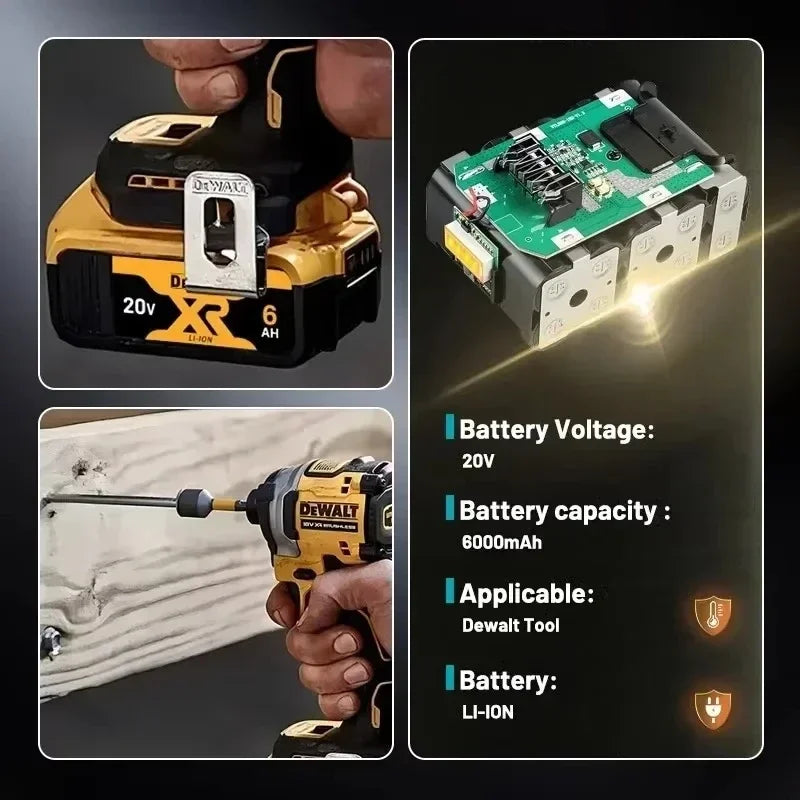 👍DeWALT Original Battery 20V/60V 5Ah 6Ah 9Ah MAX FlexVolt for DCB606 DCB205 DCB206 DCB209 DCB182 Power Tool.