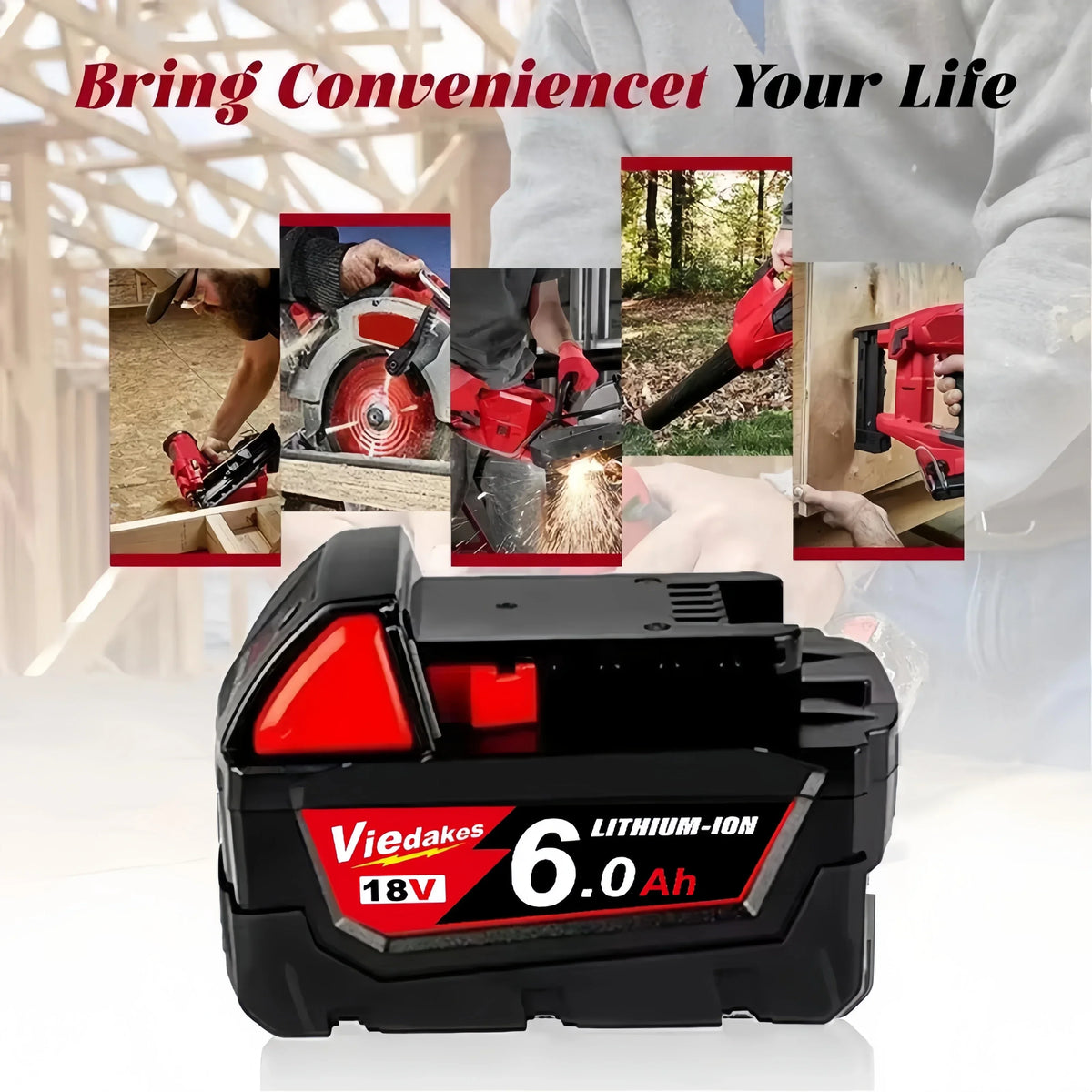 Long Runtime 18V 9.0Ah Rechargeable Li-ion Battery Fit for Milwaukee 18V Battery M18 HB3 HB6 48-11-1860