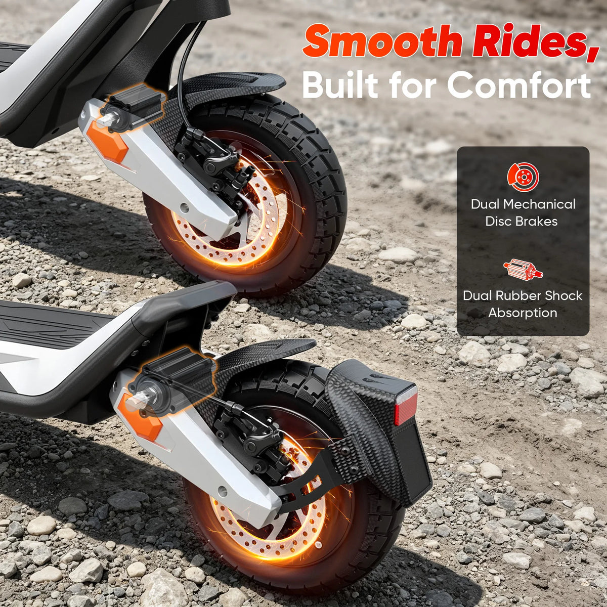 Spacewalk 1600W Peak Electric Scooter for Adults, 48V 15.6Ah Battery 28MPH 30-50 Miles Range, 10" Tires, NFC Unlock & Smart APP, Dual Brakes & Shock Absorption, IP54 Waterproof Foldable Commuting E Scooter 330LBS.