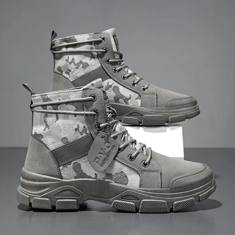 Autumn New High-Top Plus Size Casual Sports Shoes, Outdoor Hiking Boots, Comfortable Thick Sole Lightweight Casual Walking Shoes, Suitable for All-Season Daily Outdoor Activities, Walking And Travel, Mountaineering, Camping G