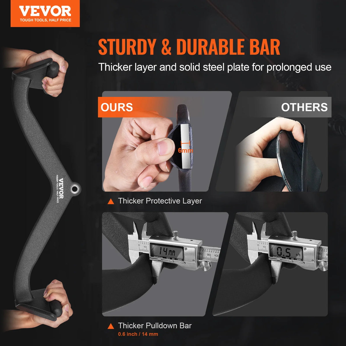 SucceBuy LAT Pulldown Attachment Cable Machine Rowing V-bar Tricep Pull Down Bar Back Strength TrainingRubber Coated HandleGrip