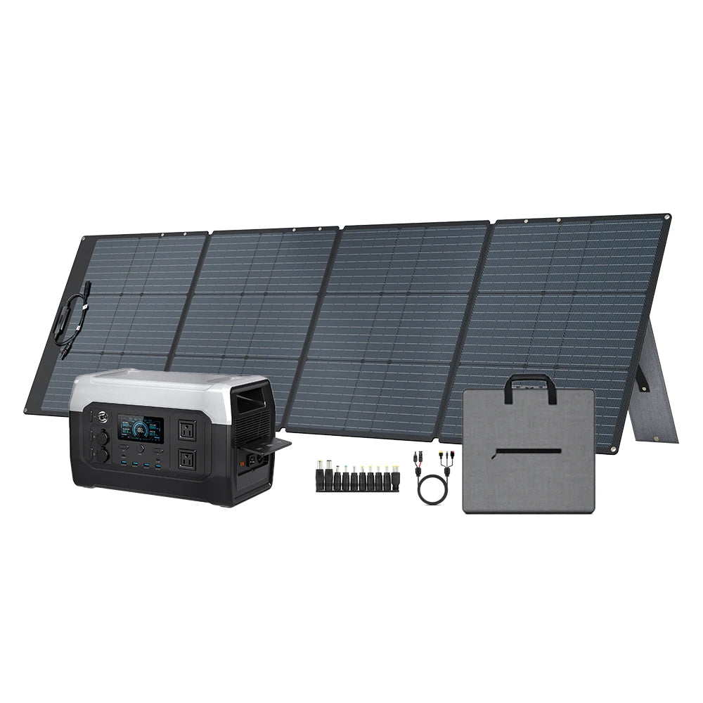CTOLITY 1800W 220V Solar Energy System Complete Kit 200W ETFE Solar Panel UPS Power Station 1024WH Solar Generator for Camping