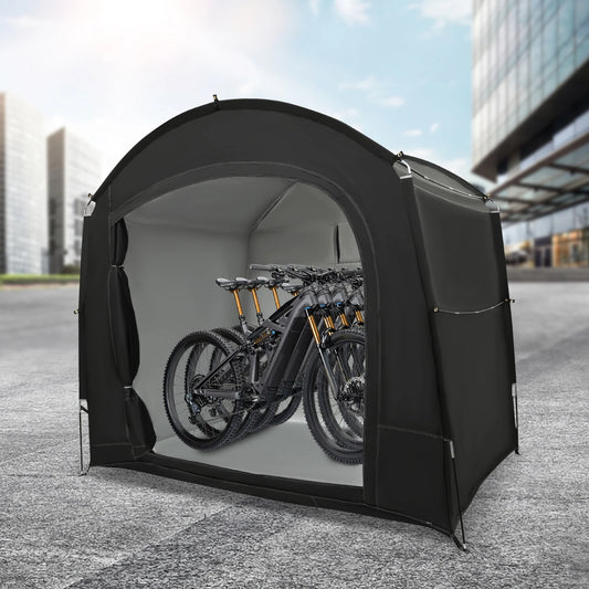 Bike Storage Shed for 1-4 Bikes Portable Waterproof Bicycle Shelter Tent 220x150x185cm 210D Oxford Cloth Foldable Sunshade Cover