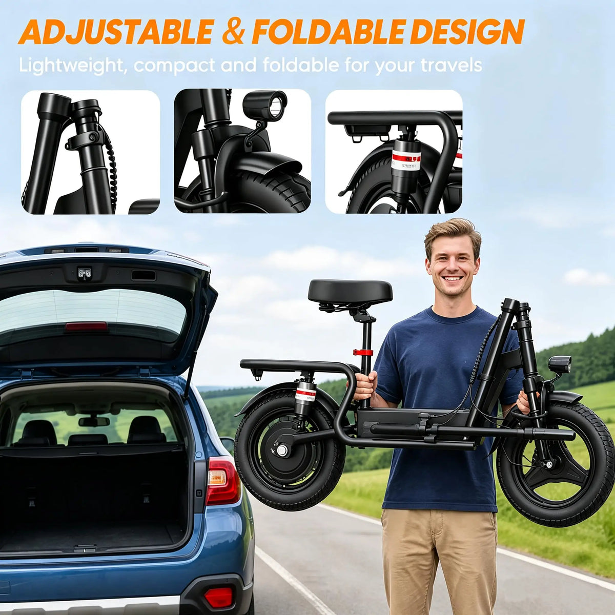 Misodo Foldable Electric Scooter for Adults & Teens with Seat, 1000W Peak Motor, Up to 25 MPH Top Speed, 25-35 Miles Range, 14" Tires, Adjustable Handlebar, Rear Basket, Commuting E-Scooter, UL2272 Certified
