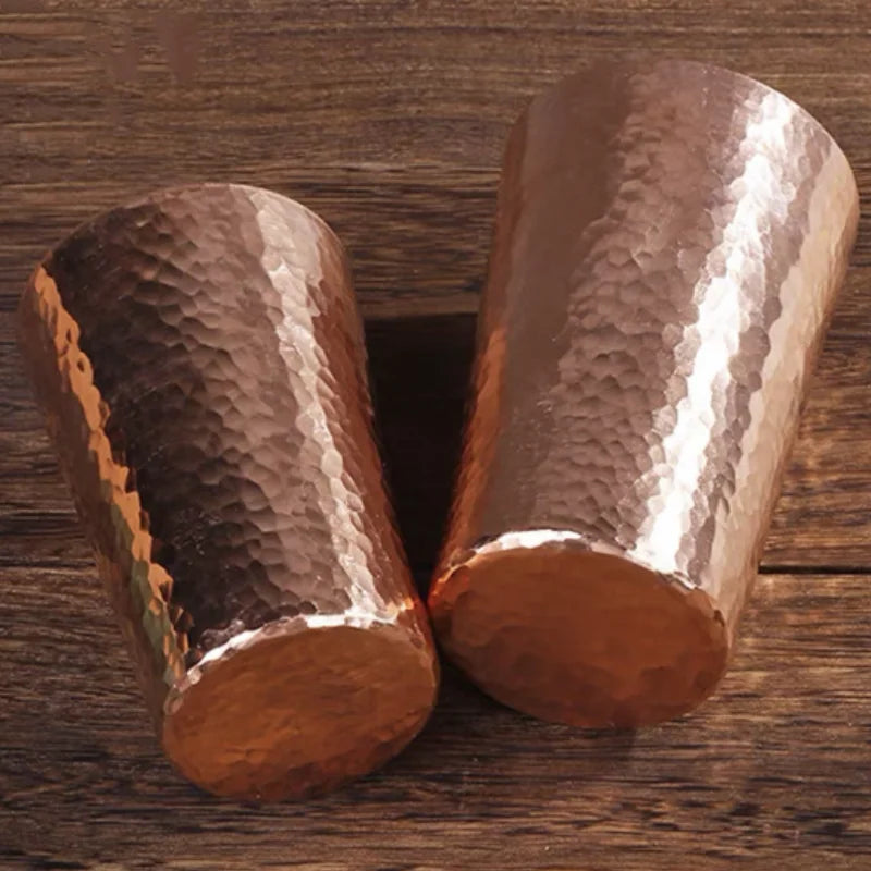 Vintage Pure Copper Cup,Thickened Hammer Texture 360 ml Breakfast Milk Coffee Mug,Handcrafted Tea Tumbler Drinkware Tableware
