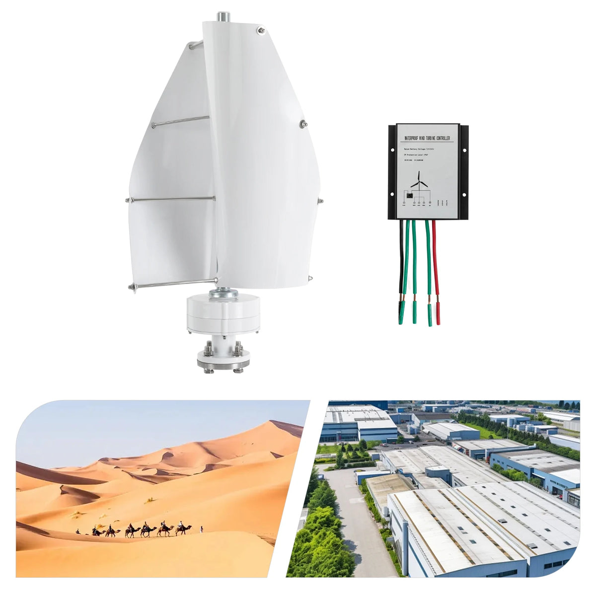 500W Wind Generator 42.65ft/s Vertical Axis Wind Turbine, permanent Magnet Rotor Wind Turbine Power Generation for Energy Supply