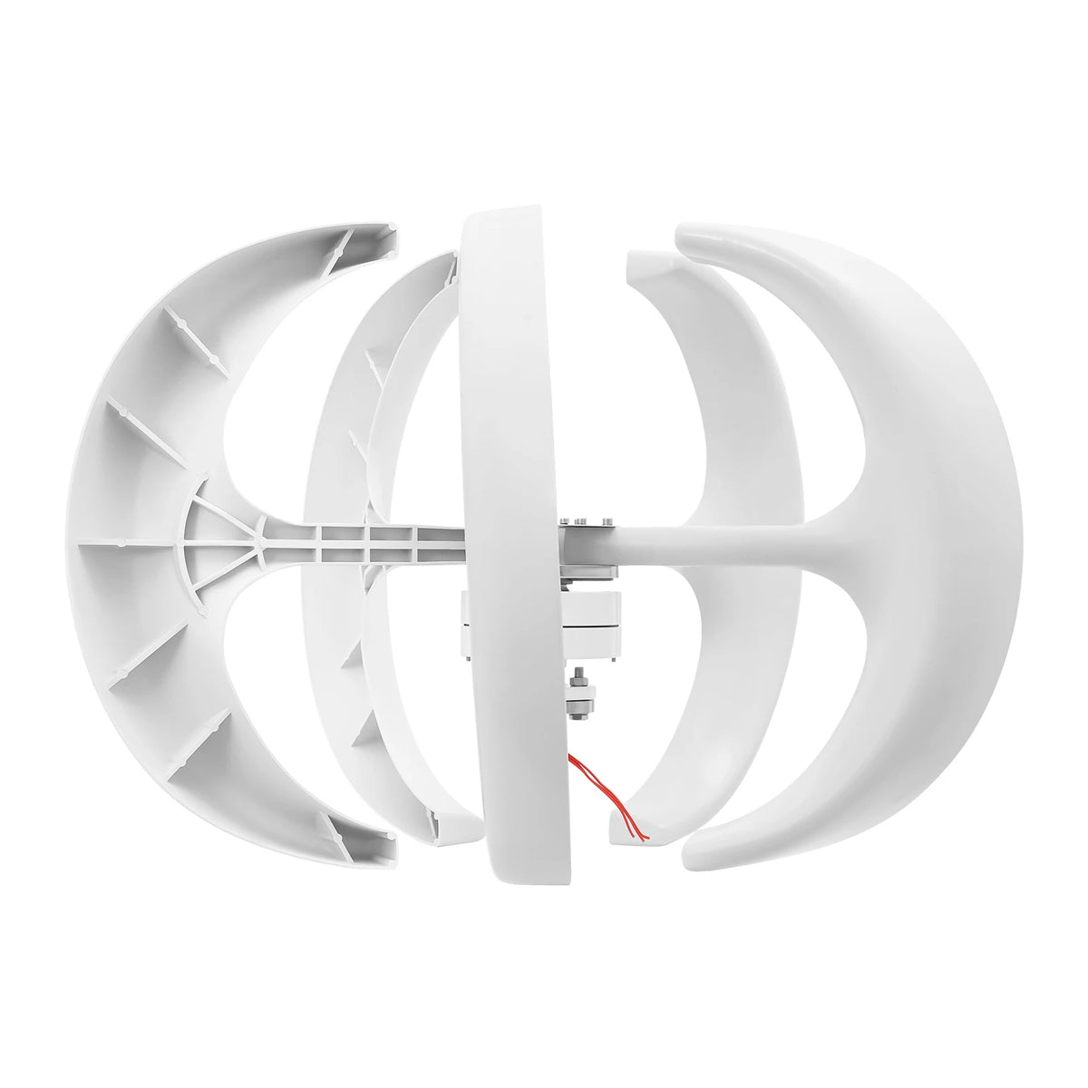 600W 24V Vertical Axis Wind Turbine Generator Lantern Shape 5 Blades Low Start Up Speed 2m s IP67 Controller Flange for Home Marine Street Light Off Grid