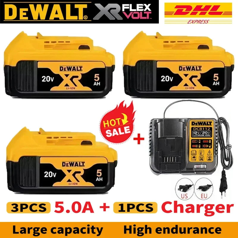 👍DeWALT Original Battery 20V/60V 5Ah 6Ah 9Ah MAX FlexVolt for DCB606 DCB205 DCB206 DCB209 DCB182 Power Tool.