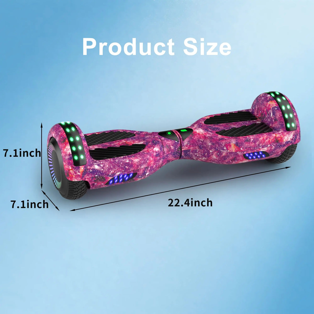 SIMATE Hoverboard for Kids Adults, All Terrain Electric Self Balancing Scooter with Bluetooth, LED Lights and APP Control, Perfect Gift for Girls Boys