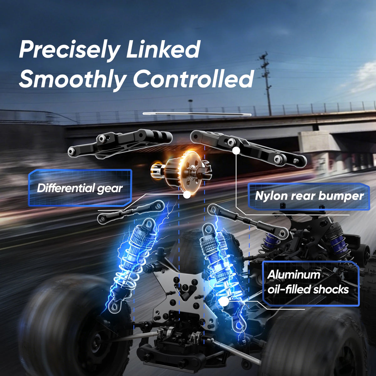 JIUSI PT14R MT14R 1/14 4WD RC Car 80km/h Brushless 2.4G Remote Control Racing Car High Speed Off-road RC Truck 3S 35C 2200mAh